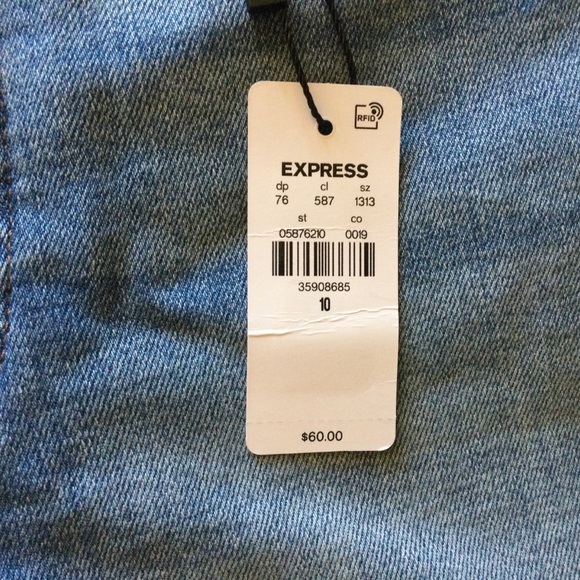 ✔️ NWT Express 90s High Rise Denim Shorts Size 10 - Picture 3 of 7